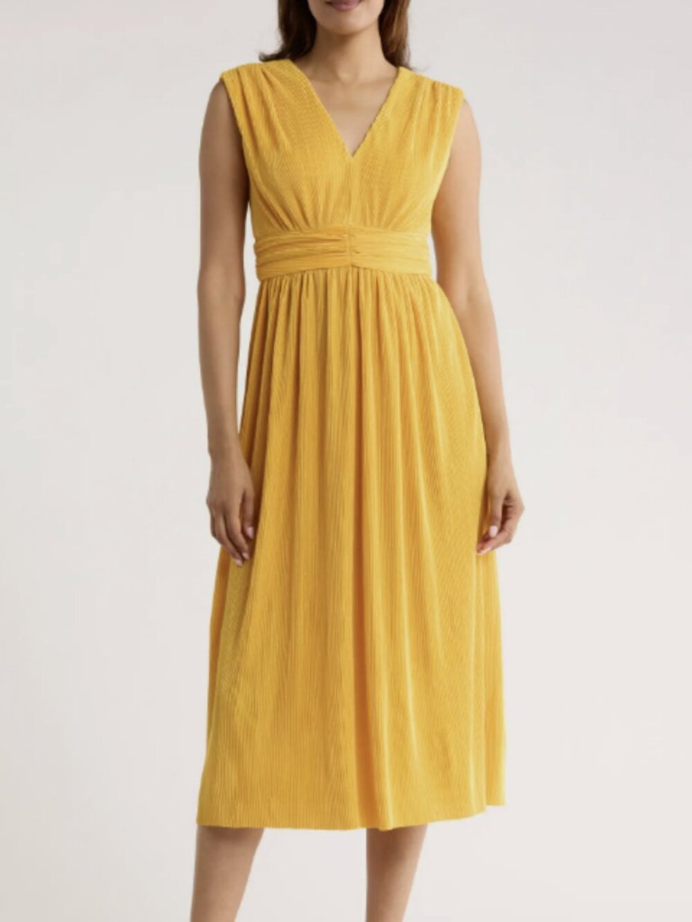 Vince Camuto Ribbed Knit V-Neck Midi Dress Size 8